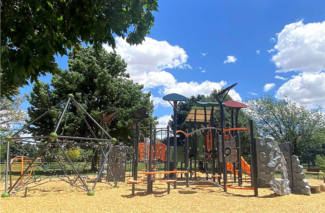 Geometric rope climber at Sherwood Park